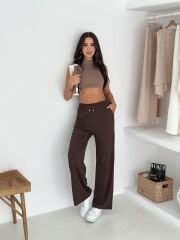 Jakarlı Palazzo Pantolon