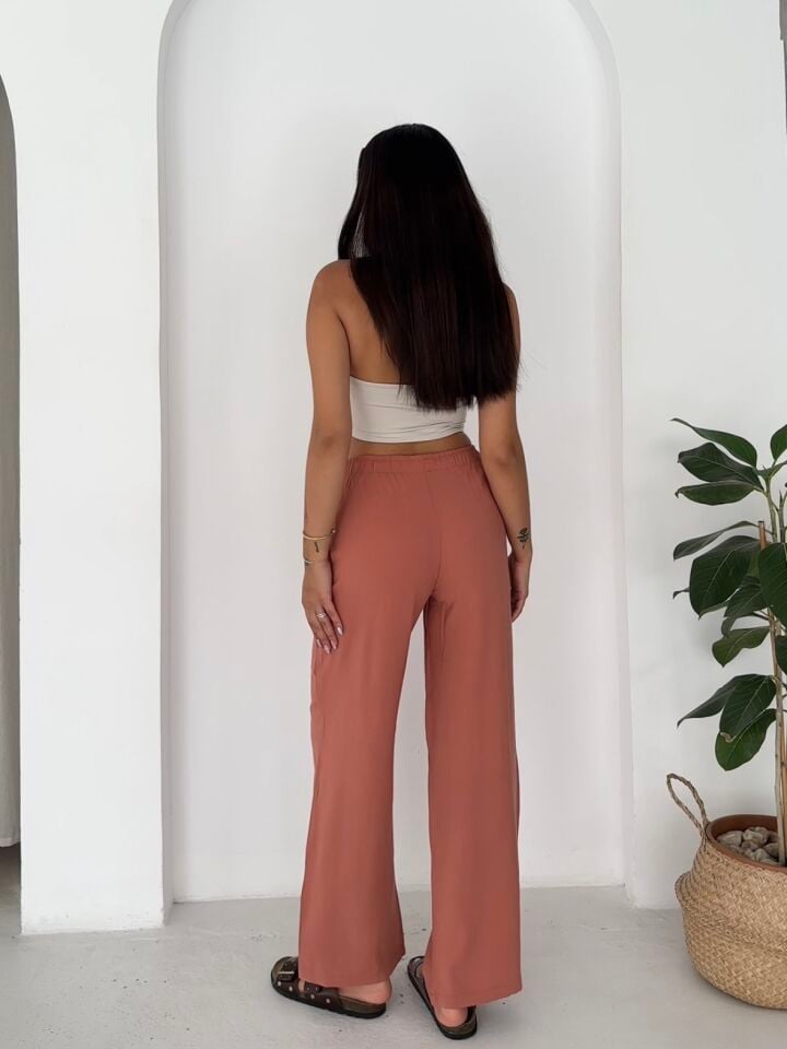 Beli Lastikli Geniş Paça Pantolon