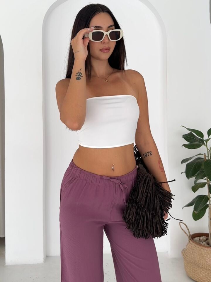 Beli Lastikli Geniş Paça Pantolon